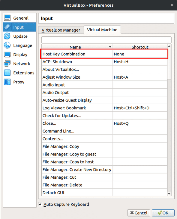 set host key to none